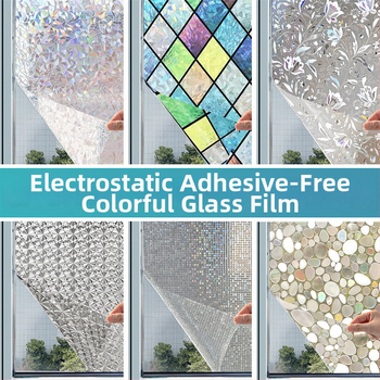 Värviline klaaskile läbipaistev läbipaistmatu aknakleebis jooksev klaaskleebis, mis murdub värviliste piiriüleste plahvatuste eest