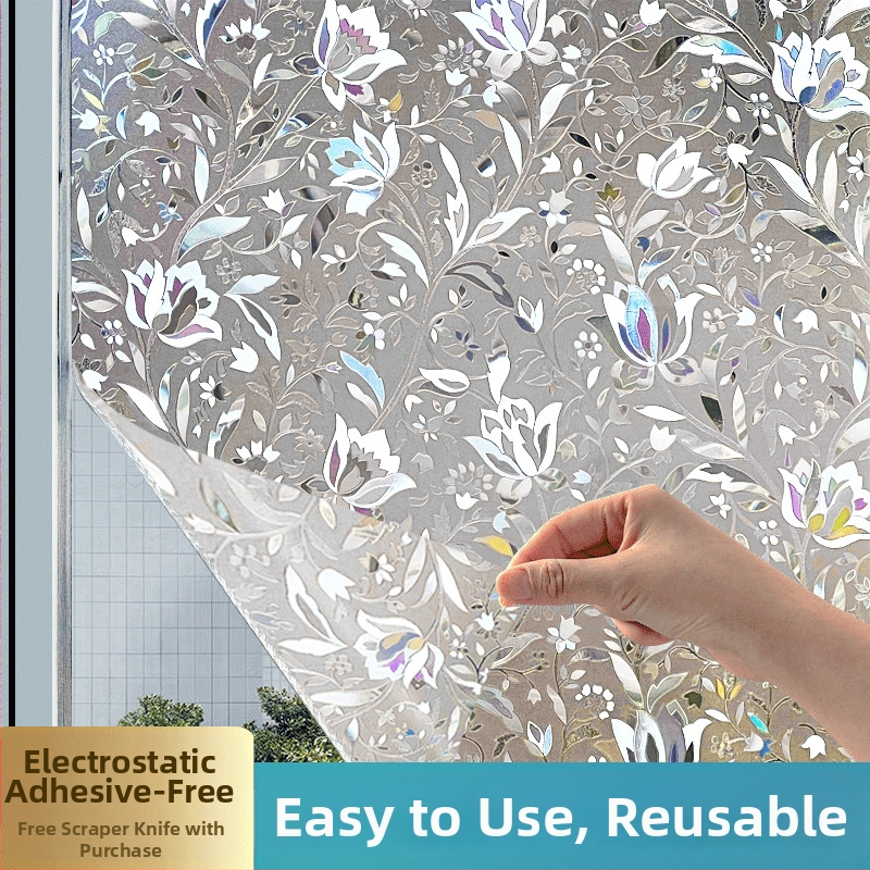 Värviline klaaskile läbipaistev läbipaistmatu aknakleebis jooksev klaaskleebis, mis murdub värviliste piiriüleste plahvatuste eest