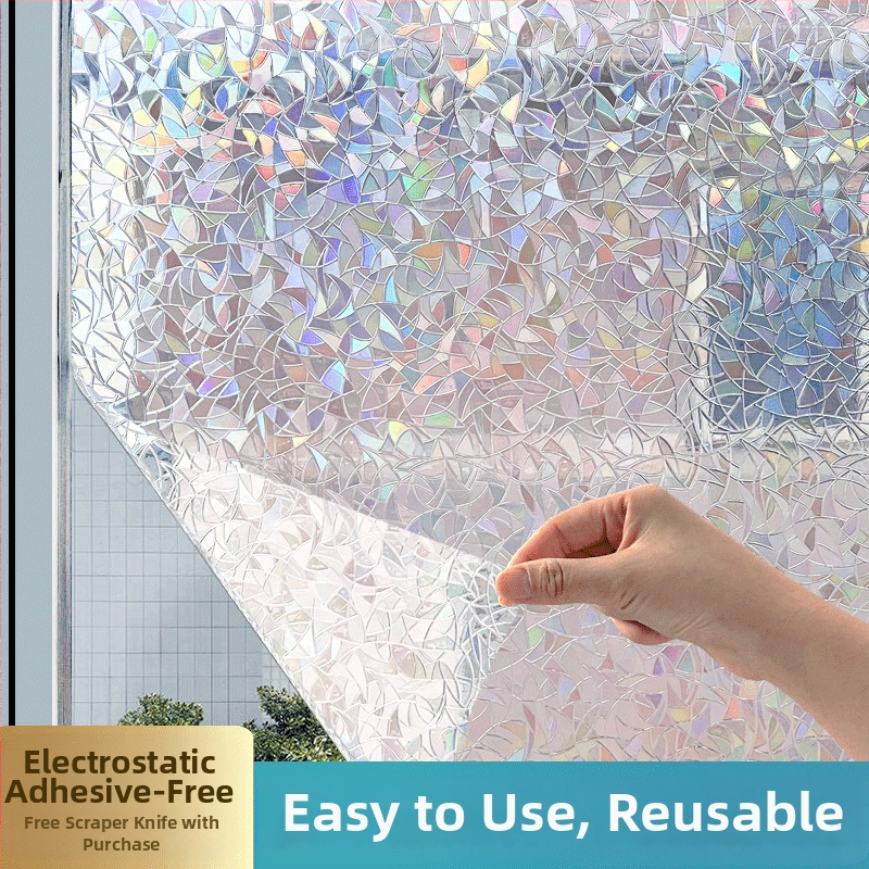Värviline klaaskile läbipaistev läbipaistmatu aknakleebis jooksev klaaskleebis, mis murdub värviliste piiriüleste plahvatuste eest