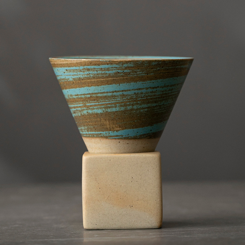 Retro kivist kohvitass, loominguline mütsikujuline teetass, keraamiline tassimasin, graveeritud logo, piiriülene Jaapani kruus