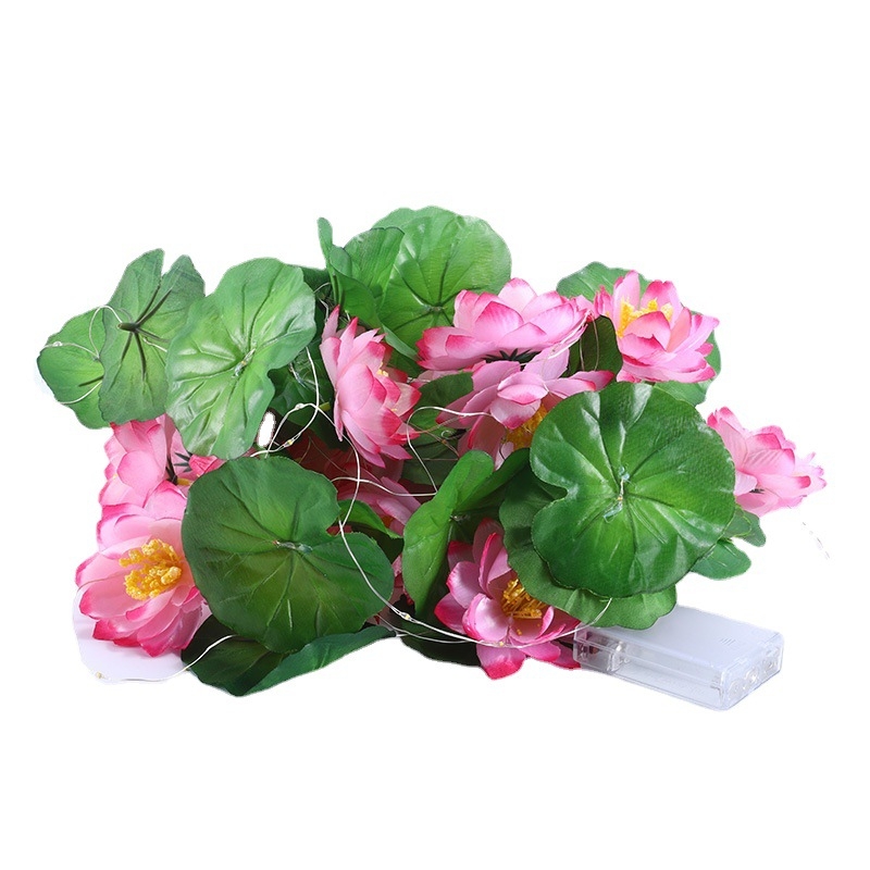 Nauja LED imitacijos lotoso lempų girlianda, kūrybinga lotoso lapo varinė lempa, prekybos centro Budos salės baseino dekoracija, vandens lelijos lempa