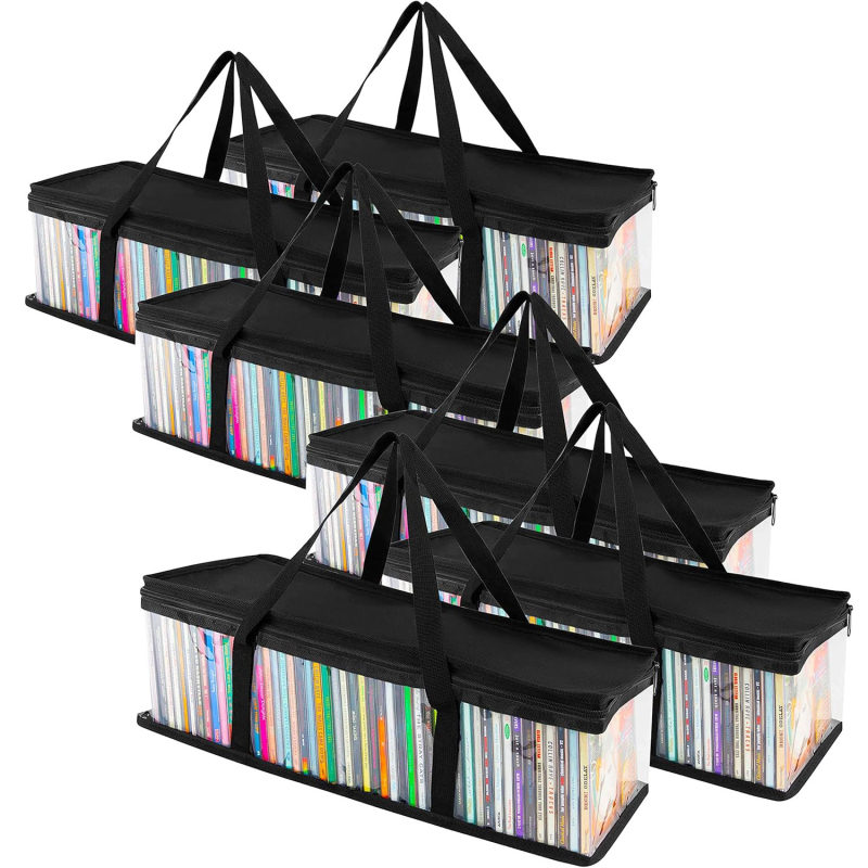 Tarpvalstybinis nešiojamas CD laikymo krepšys, knygų permatomas PVC laikymo krepšys, vandeniui atsparus drėgmei atsparus įvairių daiktų laikymo krepšys lovos dugne
