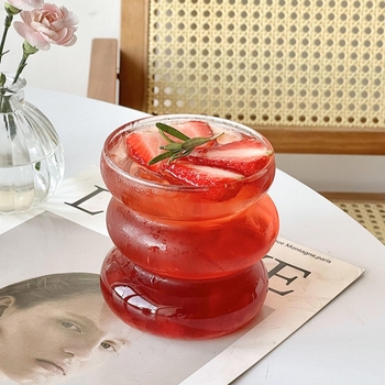 Κορεάτικου στιλ βοριοπυριτικό ακανόνιστο φλιτζάνι Caterpillar Κύπελλο καφέ ανθεκτικό στη θερμότητα γυάλινο φλιτζάνι ποτού κυκλικό φλιτζάνι γάλα Κύπελλο