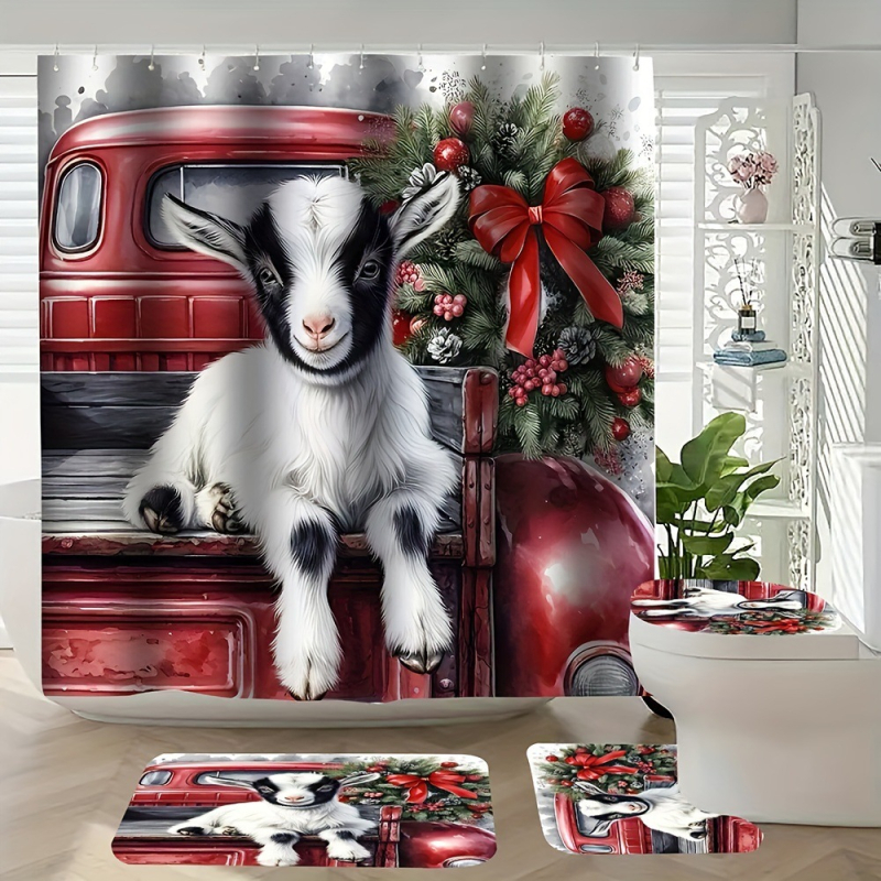 Amazoni piiriülene uus hulgimüügi Xiyin TEMU uus neljaosaline veekindel HD digitaaltrükiga dušikardin