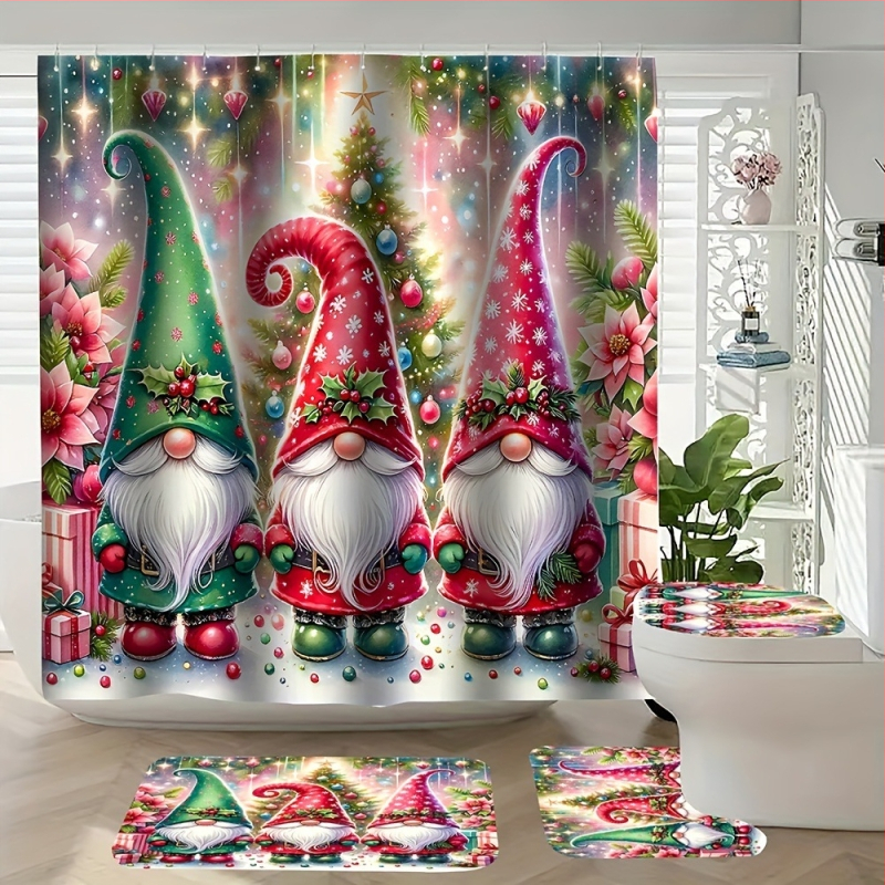 Amazoni piiriülene uus hulgimüügi Xiyin TEMU uus neljaosaline veekindel HD digitaaltrükiga dušikardin