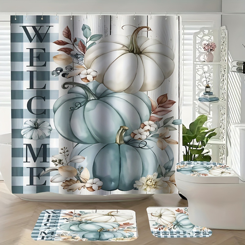 Amazoni piiriülene uus hulgimüügi Xiyin TEMU uus neljaosaline veekindel HD digitaaltrükiga dušikardin