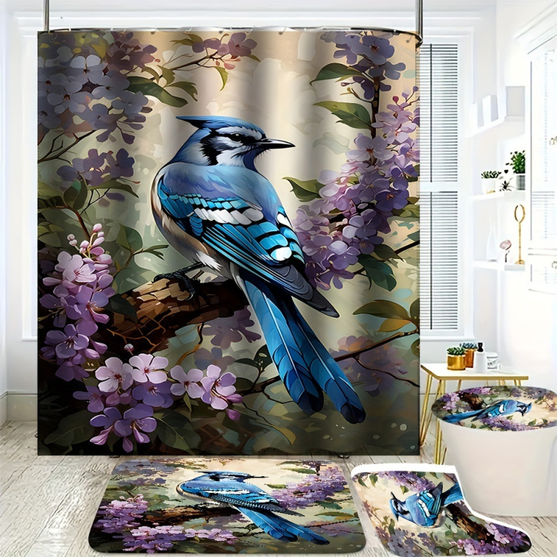 Amazoni piiriülene uus hulgimüügi Xiyin TEMU uus neljaosaline veekindel HD digitaaltrükiga dušikardin