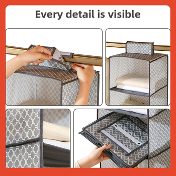 Πυκνωμένη πολυστρωματική τσάντα κρεμαστής αποθήκευσης για ντουλάπα σπιτιού, κρεμαστά εσώρουχα και οργανωτή εσωρούχων, πτυσσόμενη τρισδιάστατη κρεμάστρα ανθεκτική στη σκόνη
