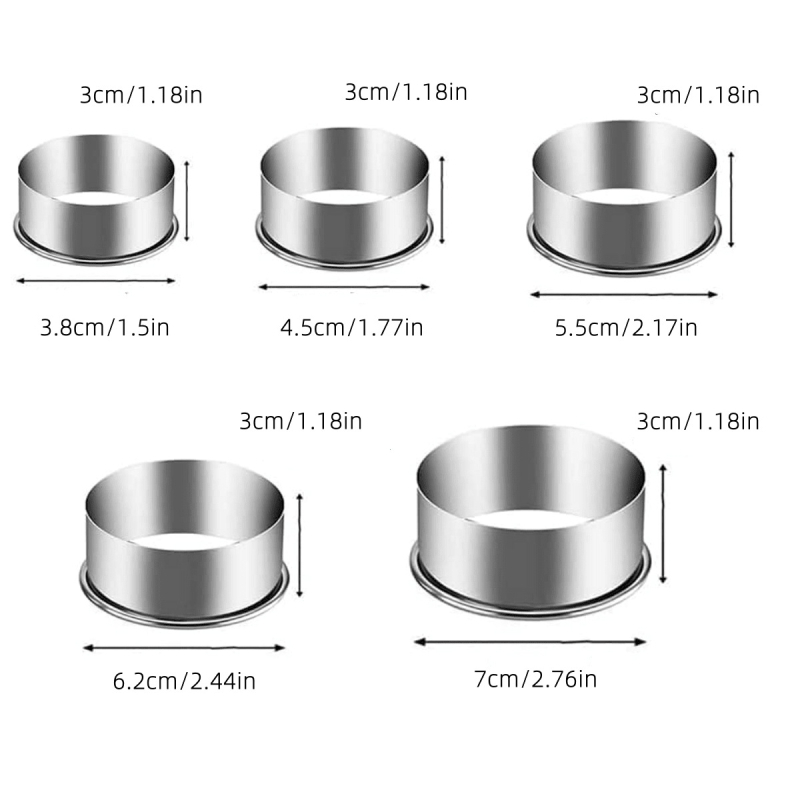 Σετ από ανοξείδωτο ατσάλι 11/12 τεμαχίων στρογγυλό καλούπι μπισκότων για μπούκλες, μους δαχτυλιδιών για ζυμαρικά, εργαλείο ψησίματος, καλούπι κοπής