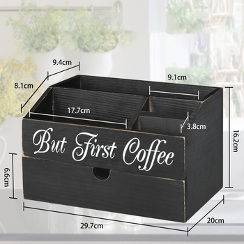 Tarpvalstybinė kavos baro laikymo dėžutė restorano registratūroje, popierinių puodelių arbatos maišelio padalinta vitrina, arbatos kambario užkandžių laikymo dėžutė