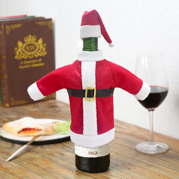 Χριστουγεννιάτικες διακοσμήσεις τσάντα με κόκκινο κρασί, τσάντα δώρου, μπουκάλι κρασιού, διάταξη σκηνής διακόσμησης Άγιου Βασίλη, σετ μπουκαλιών κρασιού Χριστουγέννων