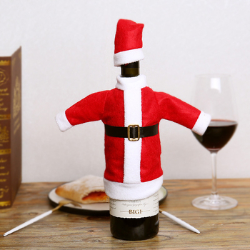 Χριστουγεννιάτικες διακοσμήσεις τσάντα με κόκκινο κρασί, τσάντα δώρου, μπουκάλι κρασιού, διάταξη σκηνής διακόσμησης Άγιου Βασίλη, σετ μπουκαλιών κρασιού Χριστουγέννων