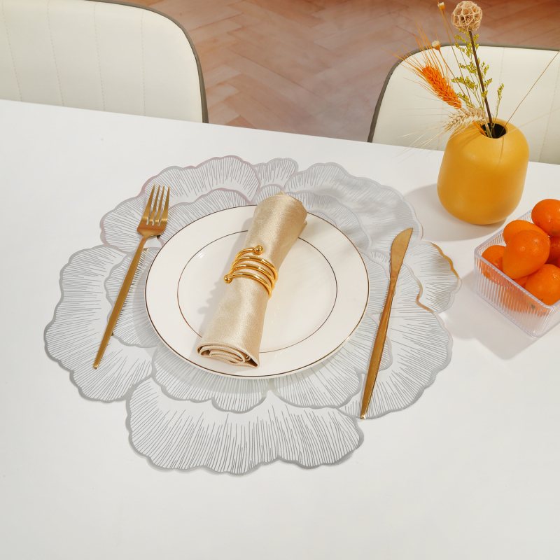 Trimatis „Nordic Peony“ šilumos izoliacinis kilimėlis, skalbiamas viešbučio restorano stalo kilimėlis, karštas, išskirtinis, „Amazon“ prekės ženklas.