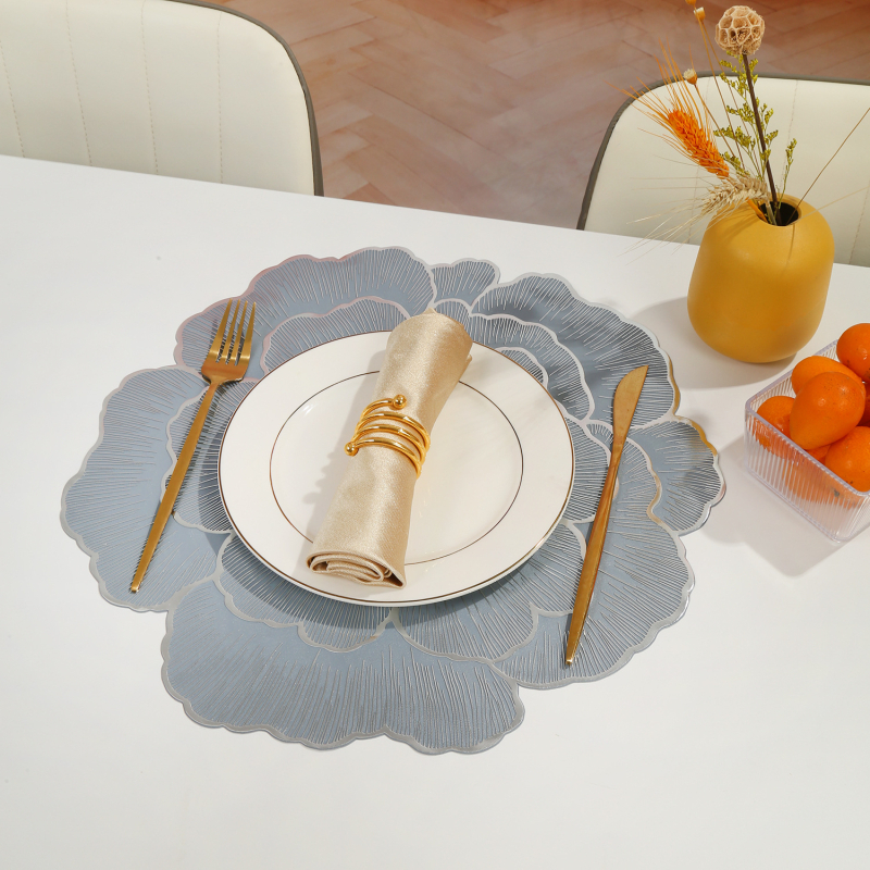 Trimatis „Nordic Peony“ šilumos izoliacinis kilimėlis, skalbiamas viešbučio restorano stalo kilimėlis, karštas, išskirtinis, „Amazon“ prekės ženklas.