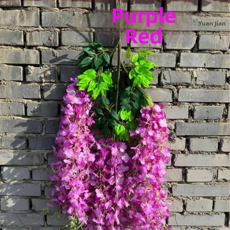 Mesterséges Wisteria virágdekoráció függő virág hamis virág szőlő lila beltéri esküvői mennyezeti szőlő függő növény
