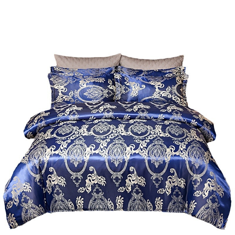 Europietiško stiliaus atlasinis žakardo keturių dalių trijų dalių užsienio prekybos tarpvalstybinis tiekimas viengulis antklodės užvalkalas gyvas mikroverslas didmeninės prekybos karta