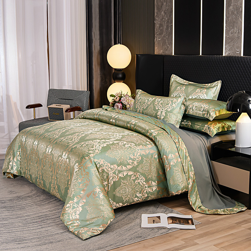 Europietiško stiliaus atlasinis žakardo keturių dalių trijų dalių užsienio prekybos tarpvalstybinis tiekimas viengulis antklodės užvalkalas gyvas mikroverslas didmeninės prekybos karta