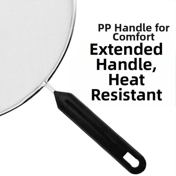 Aliejui atsparus tinklelis su rankena; sprogimui atsparus alyvos dangtis; alyvai atsparus filtro dangtis; kepimui neskaidant rankų; gruzdintuvės apsauga nuo šlako.