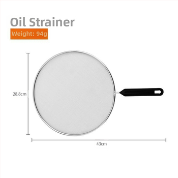 Aliejui atsparus tinklelis su rankena; sprogimui atsparus alyvos dangtis; alyvai atsparus filtro dangtis; kepimui neskaidant rankų; gruzdintuvės apsauga nuo šlako.