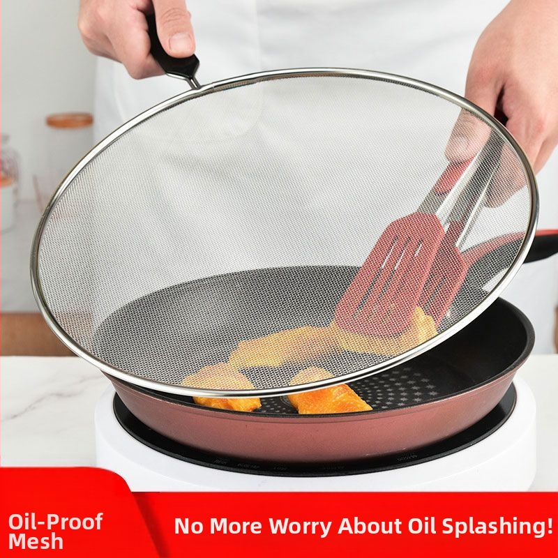 Aliejui atsparus tinklelis su rankena; sprogimui atsparus alyvos dangtis; alyvai atsparus filtro dangtis; kepimui neskaidant rankų; gruzdintuvės apsauga nuo šlako.