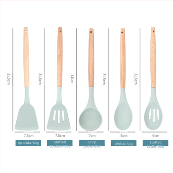 12 dalių silikoniniai virtuvės reikmenys, tinkantys virtuvei, maisto gaminimo dovanoms, tinka tarpvalstybinei elektroninei prekybai, geriausiai parduodamų stilių virtuvės reikmenų derinys
