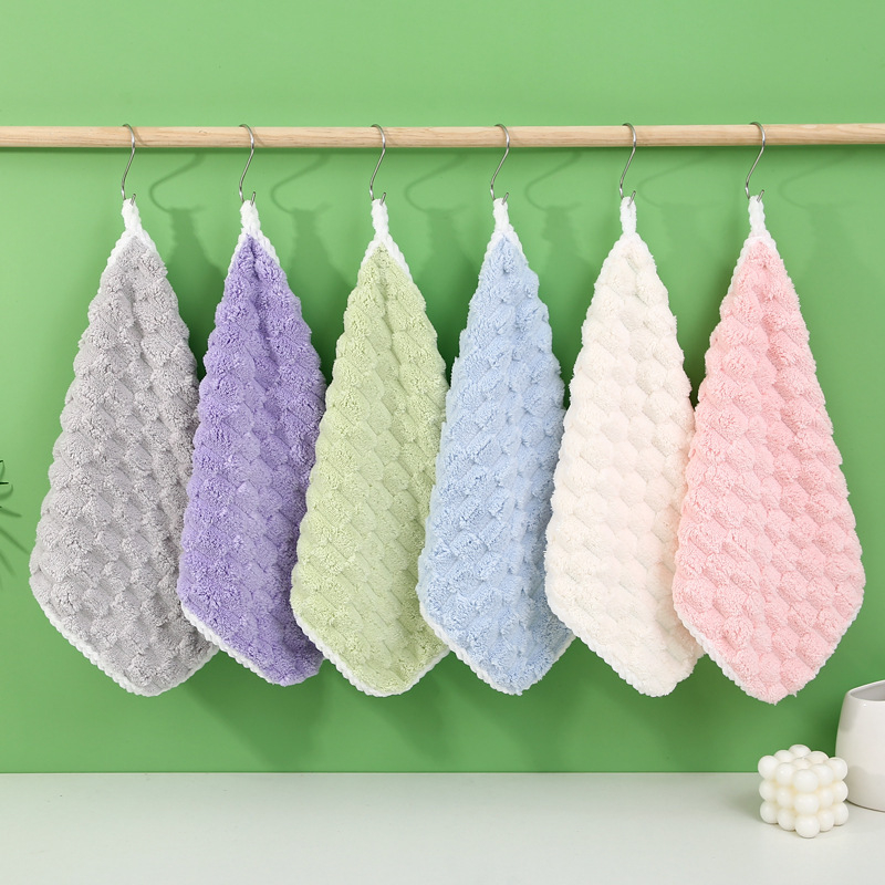 Naujas poliesterio brokato debesies grotelių kvadratinis kvadratinis sriegio kraštas vandenį sugeriantis veido plovimo mažas rankšluostis buitiniam virtuvės vonios kambario valymui rankšluostis