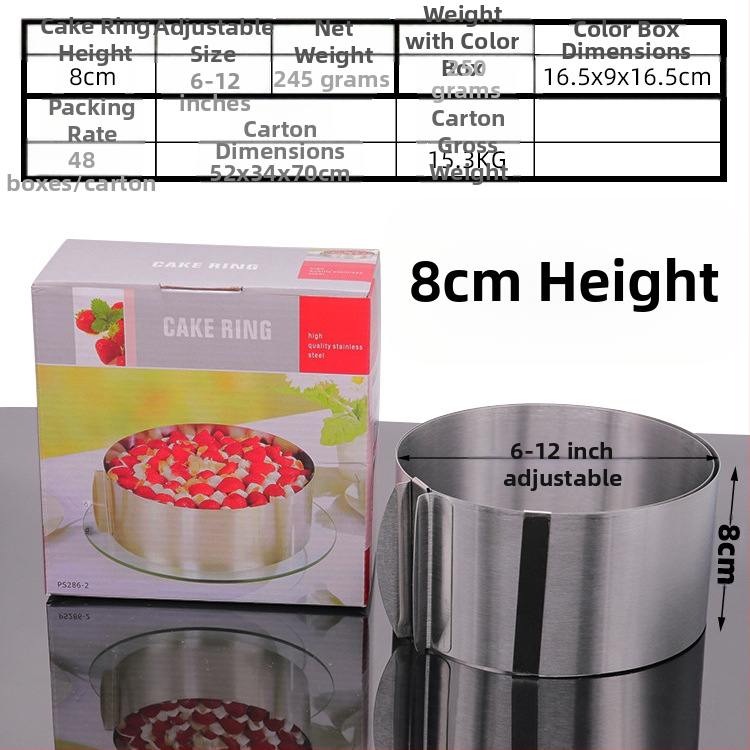 Αν θέλετε να βρείτε στρογγυλό κύκλο μους από ανοξείδωτο χάλυβα, μπορεί να ρυθμιστεί χειροκίνητα, καλούπι κέικ κύκλου κέικ DIY πολλαπλών σχημάτων καρδιάς