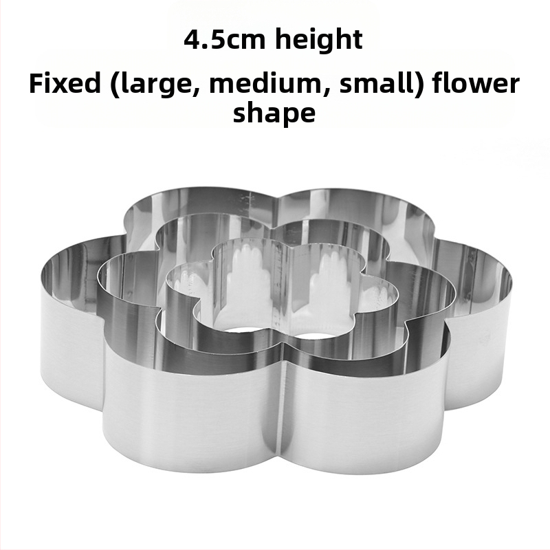 Αν θέλετε να βρείτε στρογγυλό κύκλο μους από ανοξείδωτο χάλυβα, μπορεί να ρυθμιστεί χειροκίνητα, καλούπι κέικ κύκλου κέικ DIY πολλαπλών σχημάτων καρδιάς