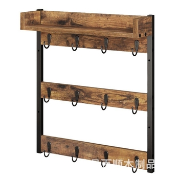 Medžio masyvo puodelių laikiklis, prie sienos tvirtinamas kavos puodelių laikymo stovas, medinis kaimiško stiliaus puodelių laikymo stovas, kanalizacijos stovas