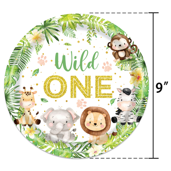 Χαβάη Wildone Ζώο Ζούγκλας Κυνήγι Γενεθλίων Επιτραπέζια Σκεύη Χάρτινα Πιάτα Μίας Χρήσης Σετ Ποτηριών από Χαρτί Υγείας