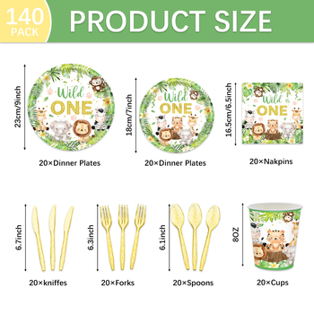 Χαβάη Wildone Ζώο Ζούγκλας Κυνήγι Γενεθλίων Επιτραπέζια Σκεύη Χάρτινα Πιάτα Μίας Χρήσης Σετ Ποτηριών από Χαρτί Υγείας