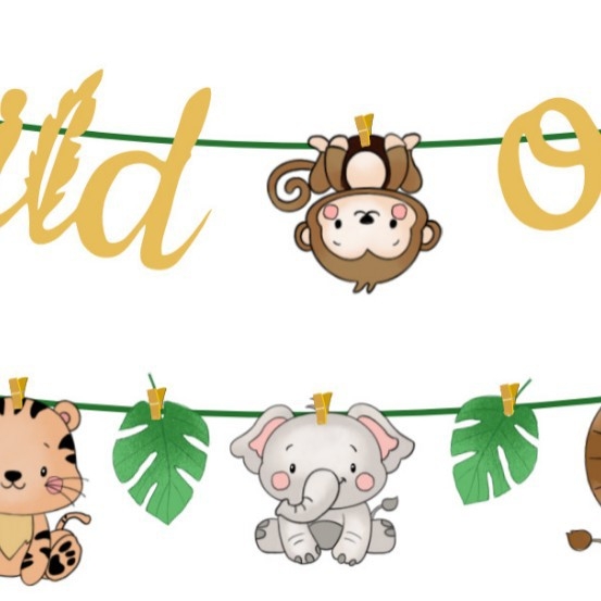 Havajų „Wildone“ džiunglių gyvūnų medžioklės gimtadienio vakarėlio stalo reikmenys, vienkartinės popierinės lėkštės, popierinių puodelių rinkinys