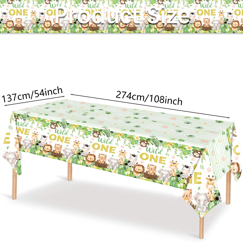 Havajų „Wildone“ džiunglių gyvūnų medžioklės gimtadienio vakarėlio stalo reikmenys, vienkartinės popierinės lėkštės, popierinių puodelių rinkinys