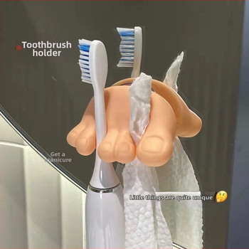 Mažas raudonas knygelės nykštys mielas siurbimo puodelio pirštai dantų šepetėlių stovas interneto įžymybių kabliukas juokingas asmenybės elektrinis dantų šepetėlio laikiklis