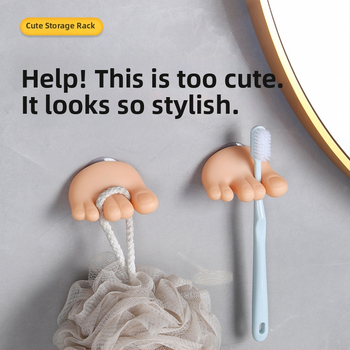 Mažas raudonas knygelės nykštys mielas siurbimo puodelio pirštai dantų šepetėlių stovas interneto įžymybių kabliukas juokingas asmenybės elektrinis dantų šepetėlio laikiklis