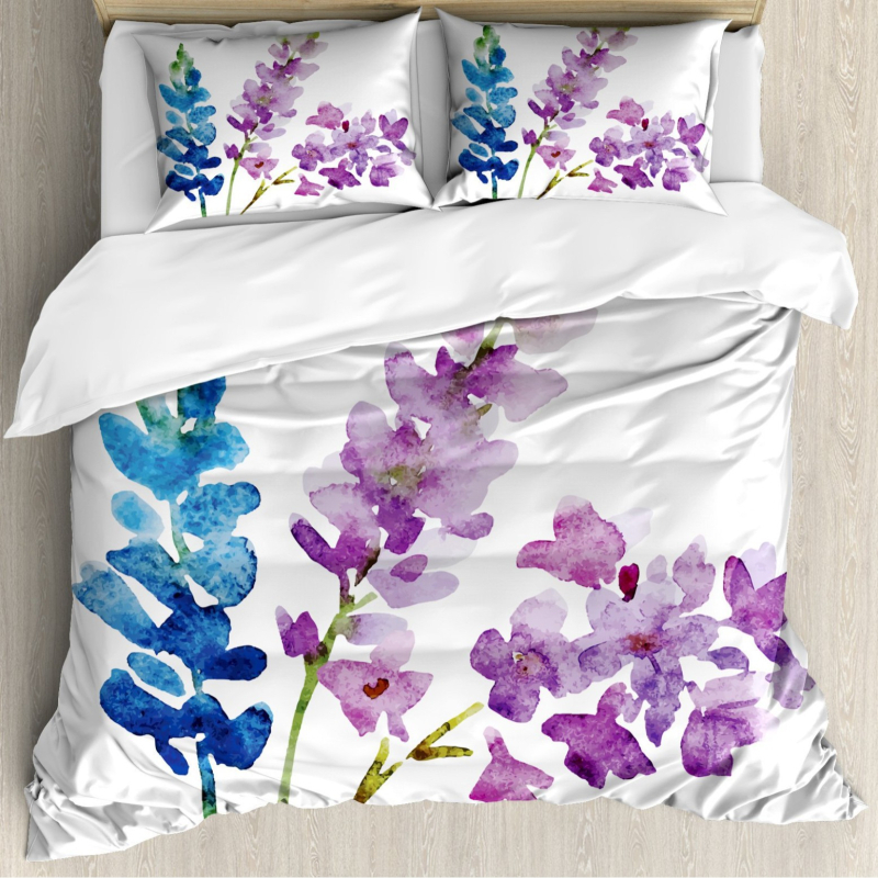 Akvarelės gėlių 3D HD skaitmeninio spausdinimo antklodės užvalkalas, tinkantis minkštai ir patogiai patalynei, išskirtinei skersai sienos.
