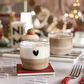 Ins Style Internet Celebrity Γυάλινο Κύπελλο Δημιουργικό Κύπελλο Γάλακτος Χαμογελαστό Πρόσωπο Αγάπης Στοιβαγμένο Κύπελλο Υψηλής Ομορφιάς Αξίας Επιδόρπιο Μικρό Μπολ Κύπελλο Πρωινού