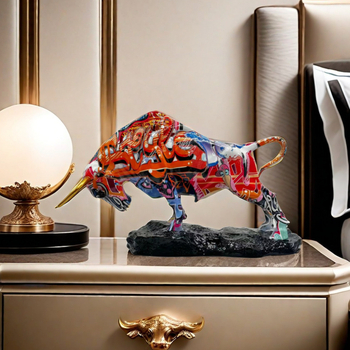 Διασυνοριακή Δημιουργική Μεταφορά Νερού Πολύχρωμα Στολίδια με Αγελάδες της Wall Street Χειροτεχνίες Ρητίνη Σπίτι Σαλόνι Είσοδος Διακόσμηση Επιφάνειας Εργασίας