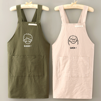 Uus stiil Lihtne lõuendipõll Köök Kodune toiduvalmistamine Hingav Õlikindel Naiste Talje Töö Lilleline Tööriided