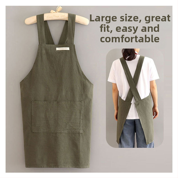 Uus stiil Lihtne lõuendipõll Köök Kodune toiduvalmistamine Hingav Õlikindel Naiste Talje Töö Lilleline Tööriided