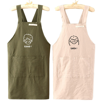 Uus stiil Lihtne lõuendipõll Köök Kodune toiduvalmistamine Hingav Õlikindel Naiste Talje Töö Lilleline Tööriided