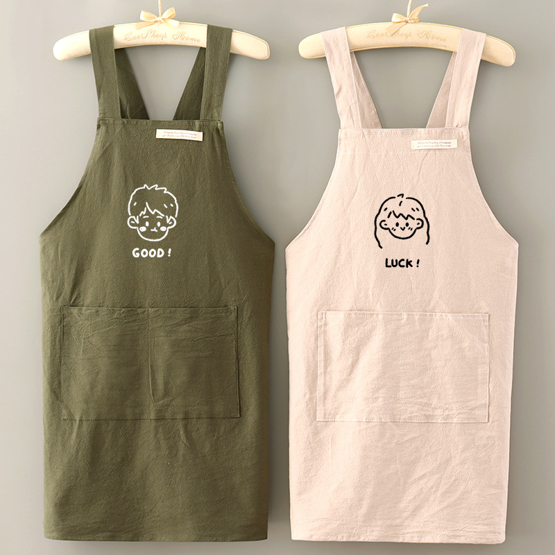 Uus stiil Lihtne lõuendipõll Köök Kodune toiduvalmistamine Hingav Õlikindel Naiste Talje Töö Lilleline Tööriided