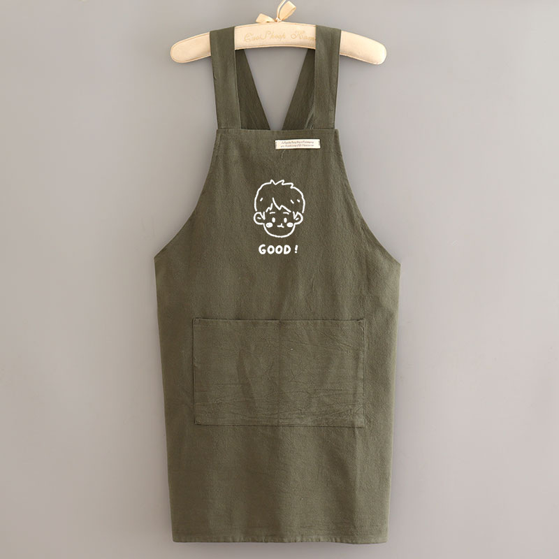 Uus stiil Lihtne lõuendipõll Köök Kodune toiduvalmistamine Hingav Õlikindel Naiste Talje Töö Lilleline Tööriided