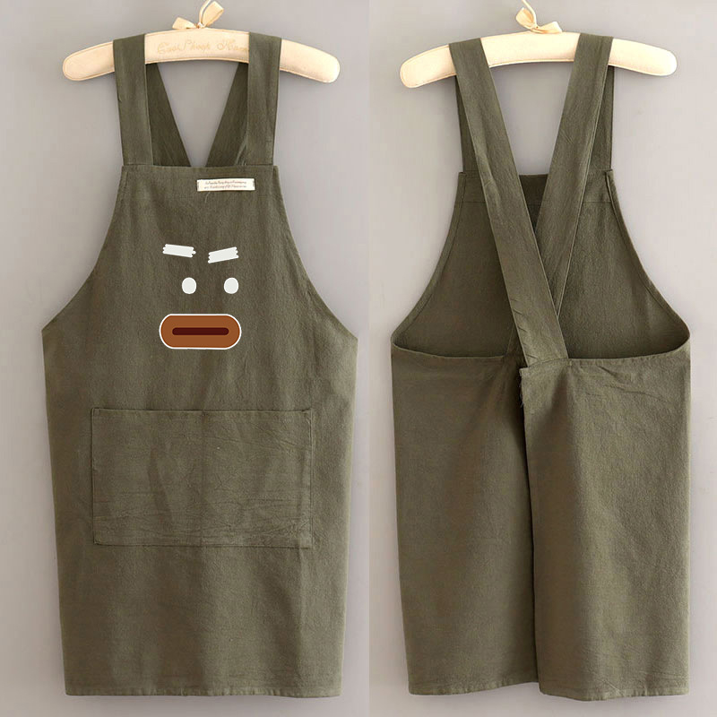 Uus stiil Lihtne lõuendipõll Köök Kodune toiduvalmistamine Hingav Õlikindel Naiste Talje Töö Lilleline Tööriided