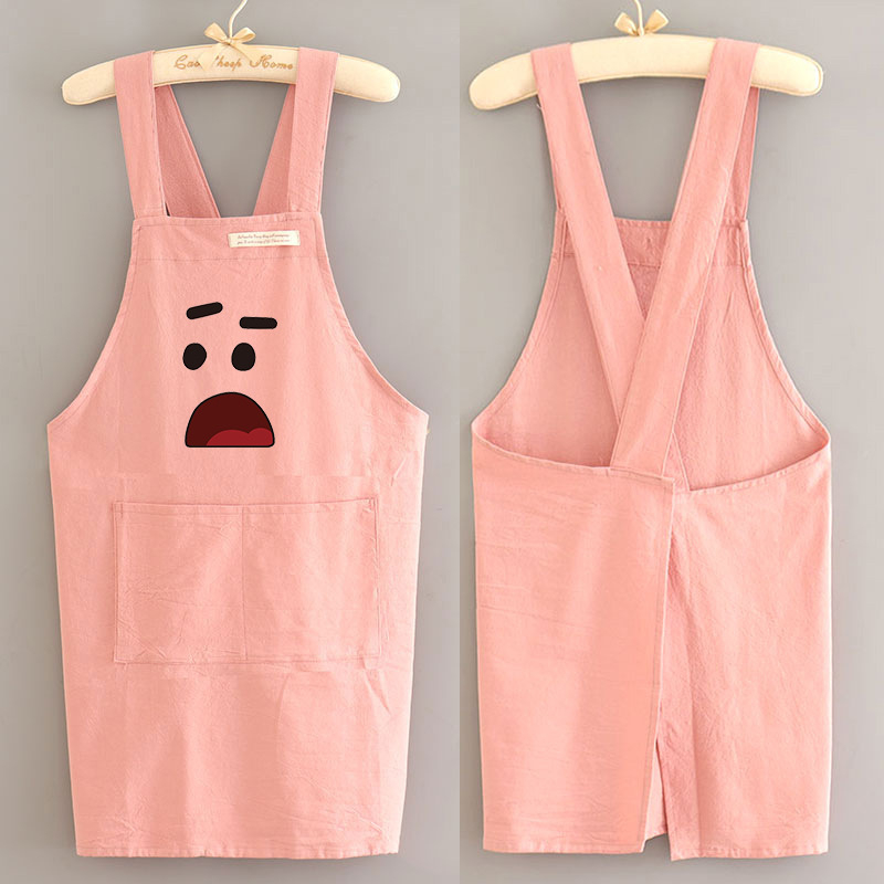 Uus stiil Lihtne lõuendipõll Köök Kodune toiduvalmistamine Hingav Õlikindel Naiste Talje Töö Lilleline Tööriided