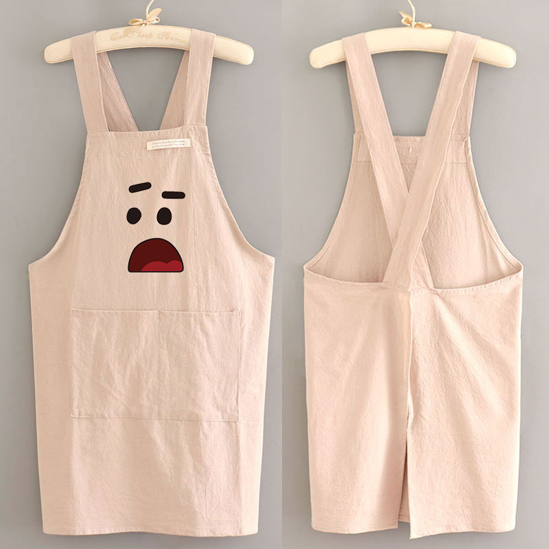 Uus stiil Lihtne lõuendipõll Köök Kodune toiduvalmistamine Hingav Õlikindel Naiste Talje Töö Lilleline Tööriided