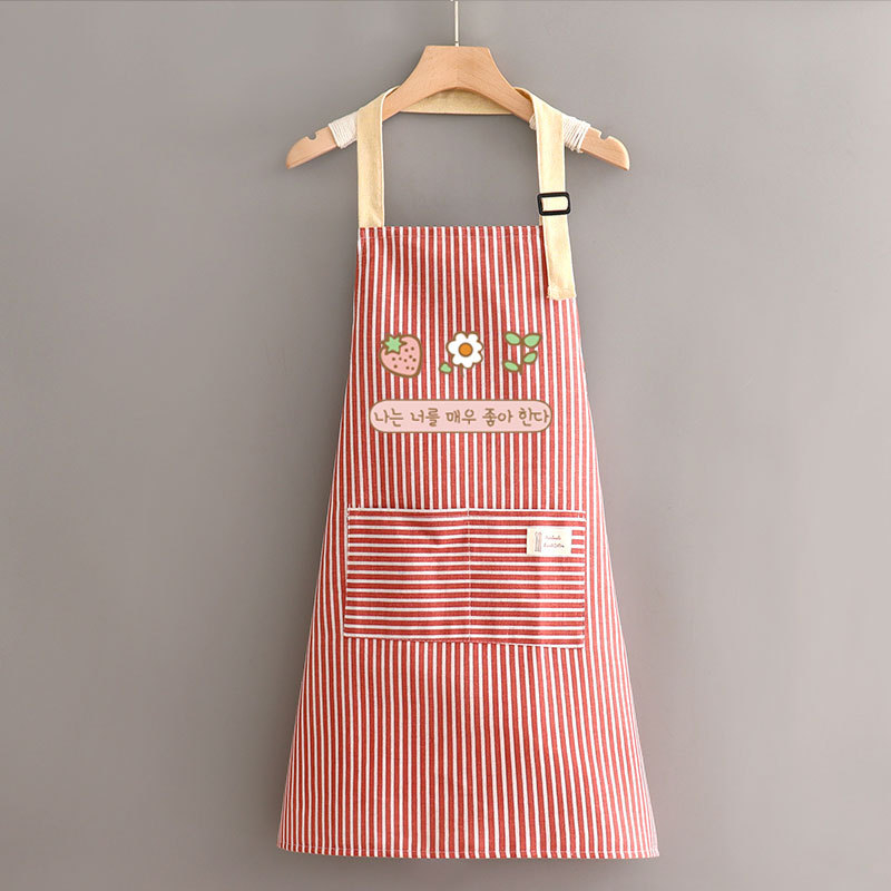 Uus stiil Lihtne lõuendipõll Köök Kodune toiduvalmistamine Hingav Õlikindel Naiste Talje Töö Lilleline Tööriided