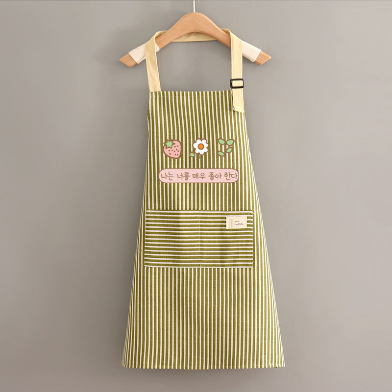 Uus stiil Lihtne lõuendipõll Köök Kodune toiduvalmistamine Hingav Õlikindel Naiste Talje Töö Lilleline Tööriided