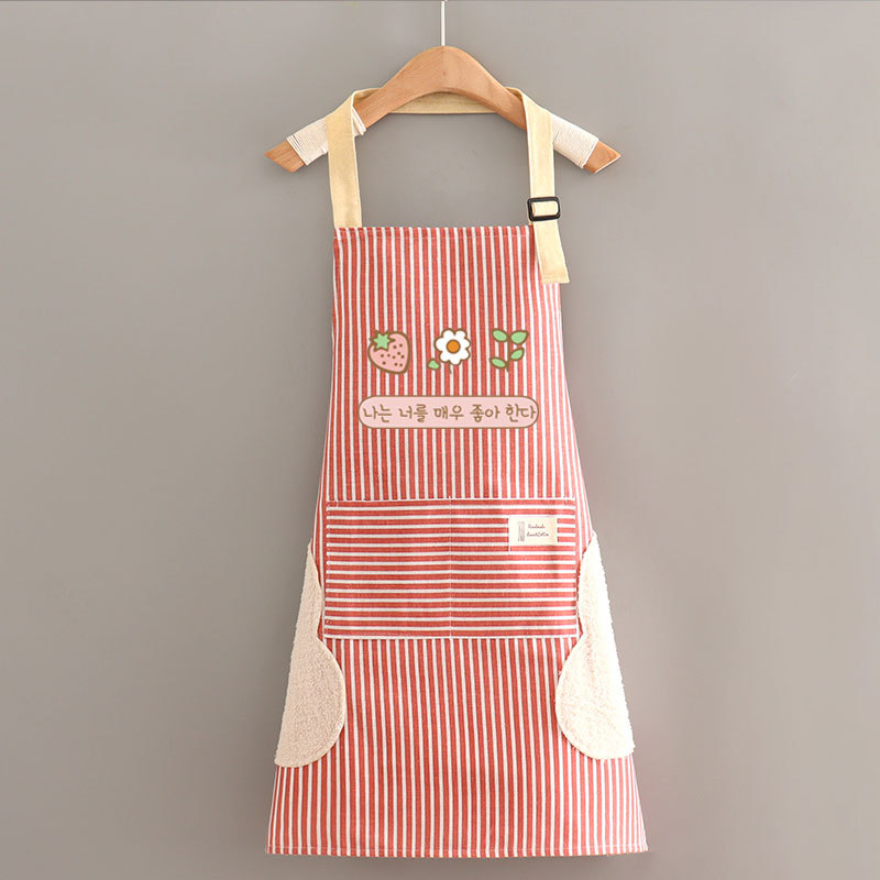 Uus stiil Lihtne lõuendipõll Köök Kodune toiduvalmistamine Hingav Õlikindel Naiste Talje Töö Lilleline Tööriided