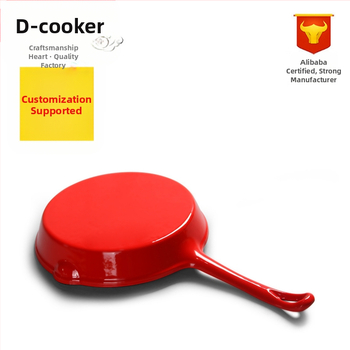 Τηγάνι από μαντέμι με εμαγιέ βάση, τηγάνι 16/20/25cm με επίπεδο πάτο, ενσωματωμένη εμαγιέ βάση, τηγάνι από σίδερο με επίπεδο πάτο, επαγωγική εστία χωρίς επίστρωση